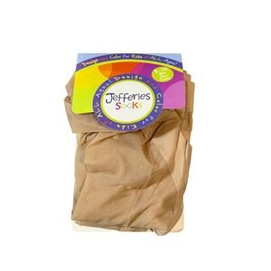 Jefferies Socks Girls Panty Hose Stockings Neutral Size 8-10 Nude‎ NEW